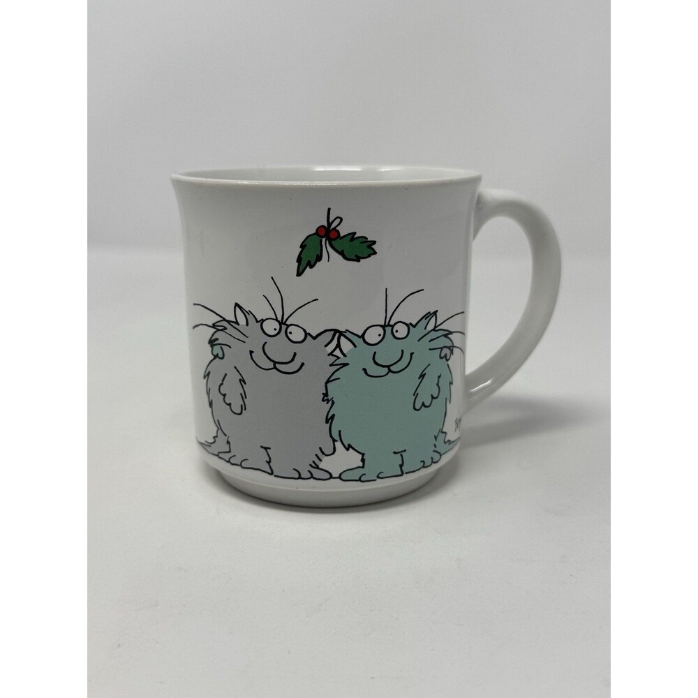 Vintage Boynton Together Again For The Holidays Mug Christmas Cat Friendship 80s